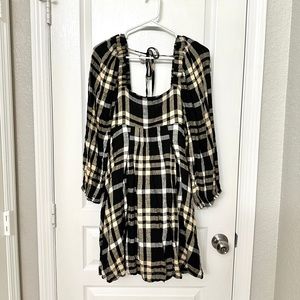 Urban Outfitters Rosie Plaid Short Sleeve Frock Dress